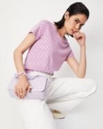 Women Polka-Dot Relaxed Fit Crew-Neck T-Shirt